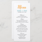 Mandarine Wedding Menu Cards Menükarte (Vorne/Hinten)