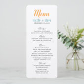 Mandarine Wedding Menu Cards Menükarte (Stehend Vorderseite)