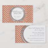 Mandarine - Zickzack Muster Moderner Zig Zag Visitenkarte (Vorne/Hinten)
