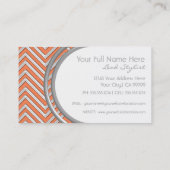 Mandarine - Zickzack Muster Moderner Zig Zag Visitenkarte (Rückseite)