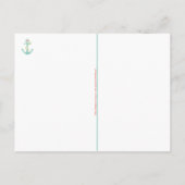 Mandarine Zickzack Zigzag Aquamarin Anker Alleinbe Postkarte (Rückseite)