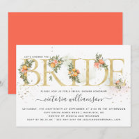 Mandarine Zitrus und Brautparty aus Gold und Blume