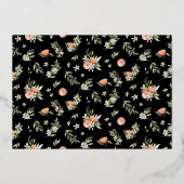 Mandarine Zitrus und Brautparty aus Gold und Blume Folieneinladung (Rückseite)