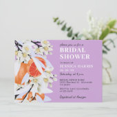 Mandarine Zitrusfrüchte blühende Branchen Wreath F Einladung (Stehend Vorderseite)