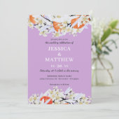 Mandarine Zitrusfrüchte blühende Branchen Wreath F Einladung (Stehend Vorderseite)