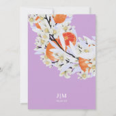 Mandarine Zitrusfrüchte blühende Branchen Wreath F Einladung (Rückseite)