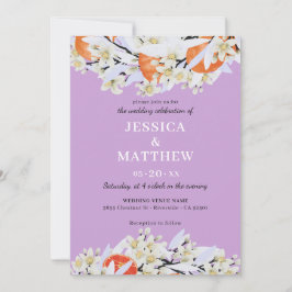 Mandarine Zitrusfrüchte blühende Branchen Wreath F Einladung