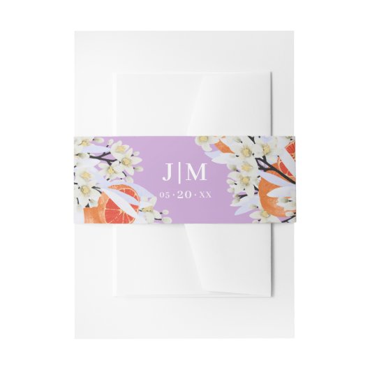 Mandarine Zitrusfrüchte blühende Branchen Wreath F Einladungsbanderole (Vorderseite Beispiel)