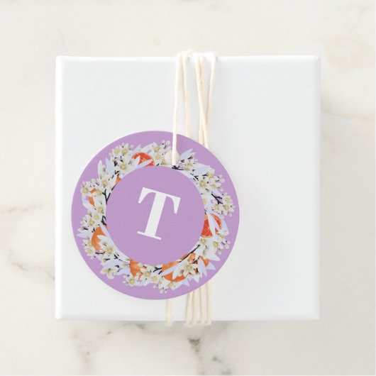 Mandarine Zitrusfrüchte blühende Branchen Wreath F Geschenkanhänger (Beispiel)