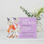 Mandarine Zitrusfrüchte blühende Branchen Wreath F Save The Date (Stehend Vorderseite)