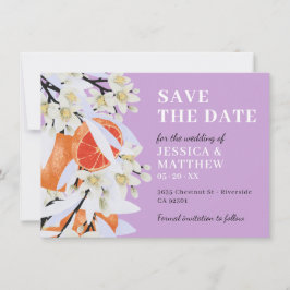 Mandarine Zitrusfrüchte blühende Branchen Wreath F Save The Date