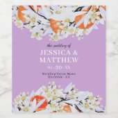 Mandarine Zitrusfrüchte blühende Branchen Wreath F Weinetikett (Einzelnes Label)