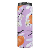 Mandarine Zitrusfrüchte blühende Zweige Blumenoran Thermosbecher (Rückseite)