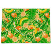 Mandarinen, Bananen und tropische Blätter Große Geschenktüte (Vorderseite)