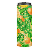 Mandarinen, Bananen und tropische Blätter Thermosbecher (Rückseite)