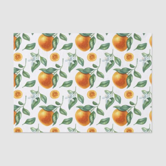 Mandarinen, Blätter und Blume Seidenpapier (Vorderseite)
