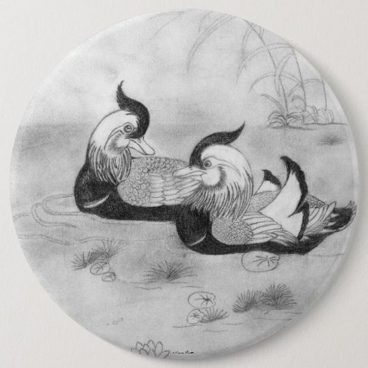 Mandarinen-Enten-Knopf Button (Vorderseite)