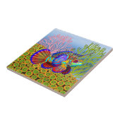 Mandarinen-Fische auf Zoanthid Korallen-Fliese Fliese (Seite)