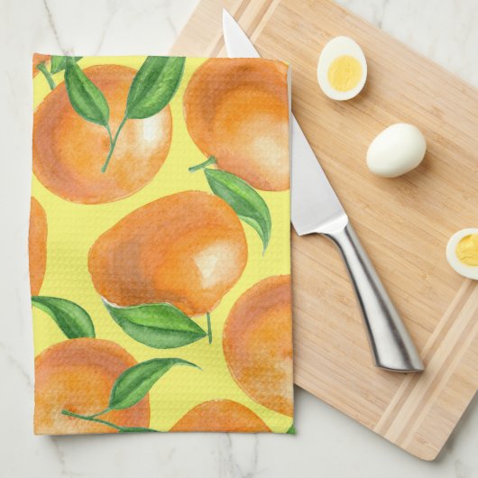 Mandarinen Geschirrtuch (Viertel Falte)