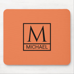 Mandarinen-Mauspad mit Initiale & Namen Mousepad