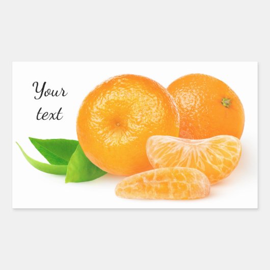 Mandarinen Rechteckiger Aufkleber (Vorderseite)