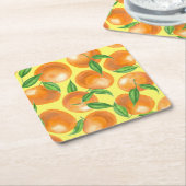 Mandarinen Rechteckiger Pappuntersetzer (angewinkelt)