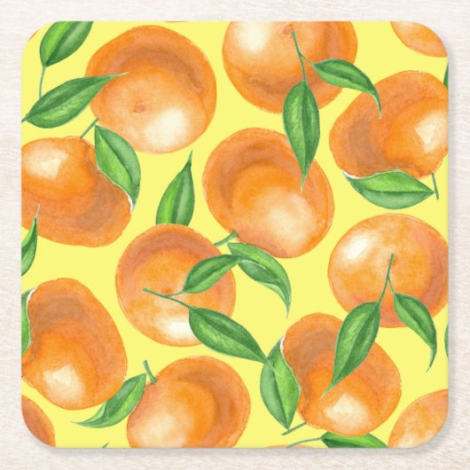 Mandarinen Rechteckiger Pappuntersetzer (Vorderseite)