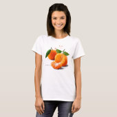 Mandarinen und Splash der Aquarellmalerei T-Shirt (Vorne ganz)