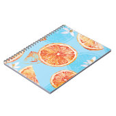 Mandarinen Wasserfarbe: Blue Luxurious Stoff Notizblock (Linke Seite)