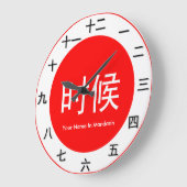 Mandarinen-Zeit-Stück Große Wanduhr (Winkel)