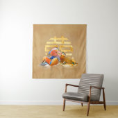 Mandarinenducks und Doppelglückssymbol Wandteppich (Beispiel)