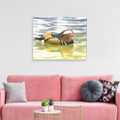 Mandarinenente/Aix galericulata Leinwanddruck (Insitu (Wohnzimmer))