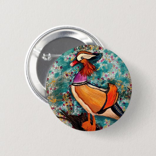 Mandarinenente Button (Vorne & Hinten)