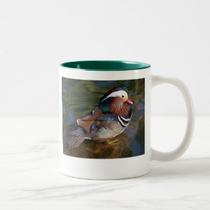 Mandarinenente, zweifarbige Keramik Tasse