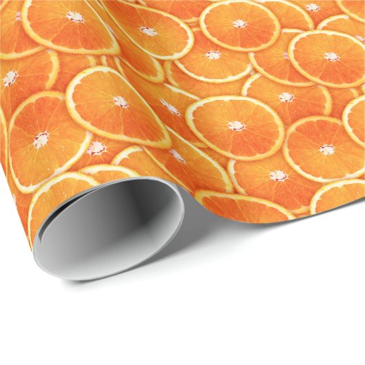 Mandarinenstücke Geschenkpapier (Rolleneckpunkt)
