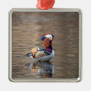Mandarinente Ornament Aus Metall