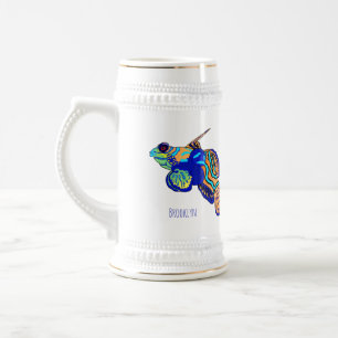 Mandarinfish Cartoon Illustration Bierglas