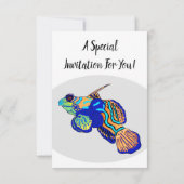 Mandarinfish Cartoon Illustration Einladung (Rückseite)