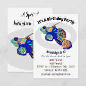 Mandarinfish Cartoon Illustration Einladung (Vorne/Hinten)