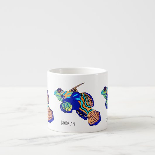 Mandarinfish Cartoon Illustration Espressotasse (Vorderseite)