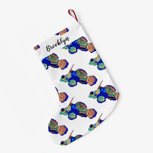 Mandarinfish Cartoon Illustration Kleiner Weihnachtsstrumpf (Rückseite (Hängend))