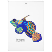 Mandarinfish Cartoon Illustration Klemmbrett (Rückseite)