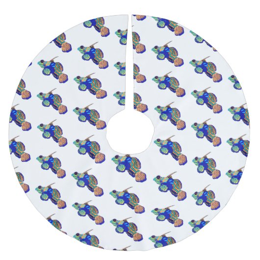 Mandarinfish Cartoon Illustration Polyester Weihnachtsbaumdecke (Vorderseite)