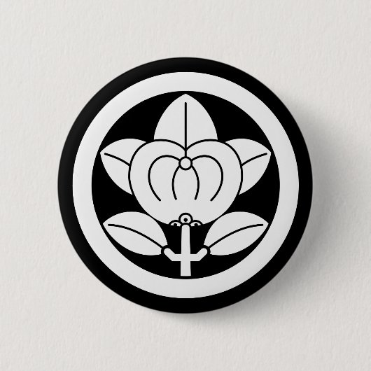 Mandarinorange für die Familie Hikone Button (Vorderseite)