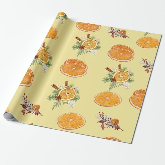 Mandarins Pattern Geschenkpapier (Ungerollt)