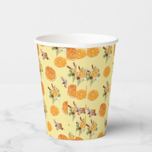 Mandarins Pattern Pappbecher (Rechts)