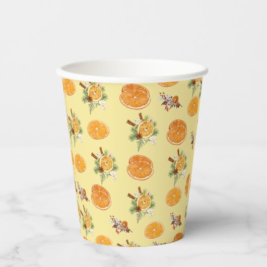 Mandarins Pattern Pappbecher (Vorderseite)