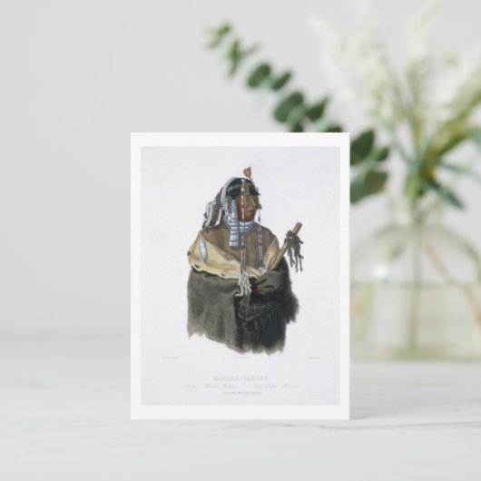 Mandeh-Pahchu, ein junger Mandan-Indianer, platzie Postkarte (Stehend Vorderseite)