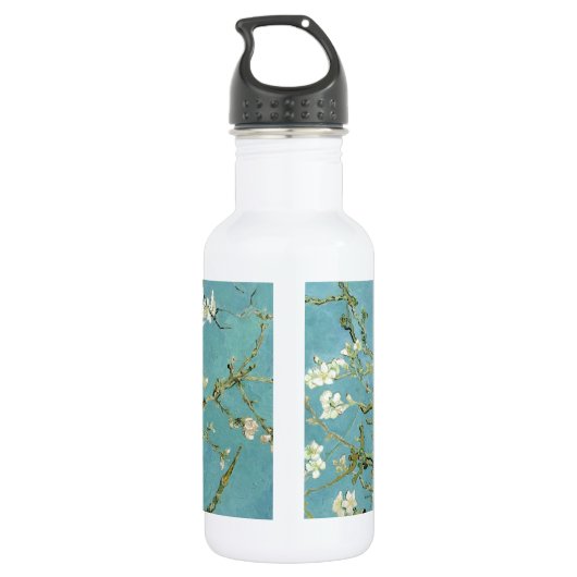 Mandel-Blüte durch Van Gogh Edelstahlflasche (Rückseite)