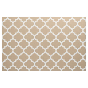 Mandel-Brown-Marokkaner Quatrefoil Gitter-Gewebe Stoff